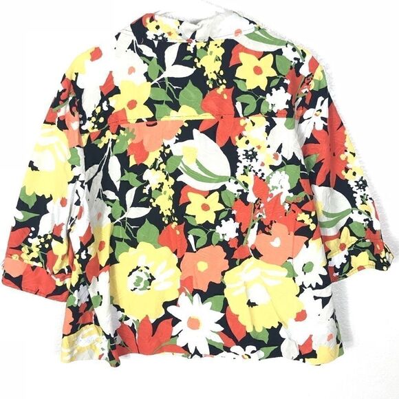 DressBarn Floral Print ButtonUp HalfSleeve Jacket - Picture 2 of 6